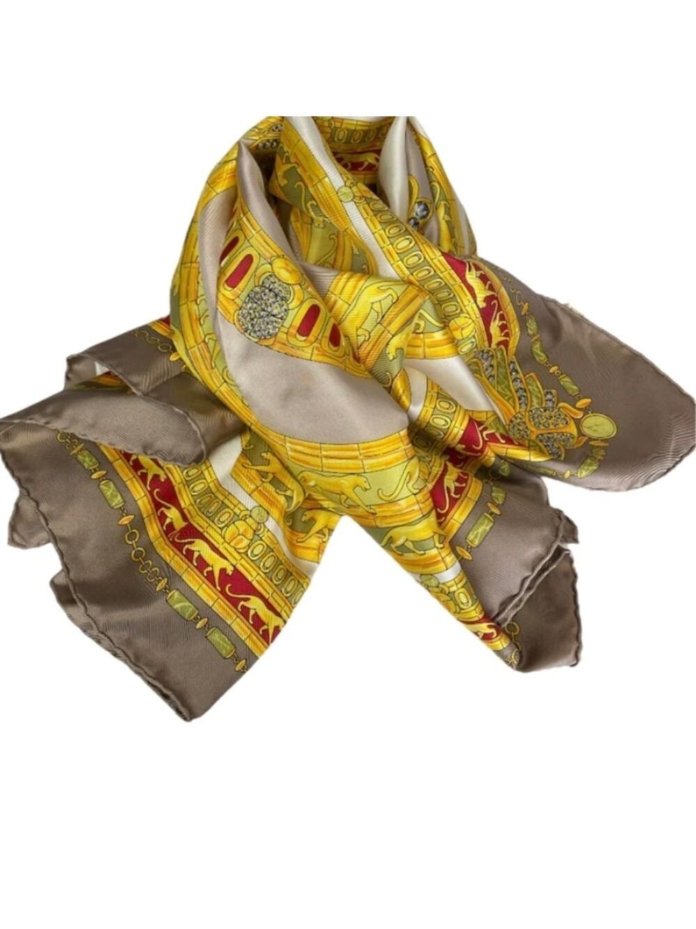 Cartier #2 silk scarf Made in France 34×34 inches